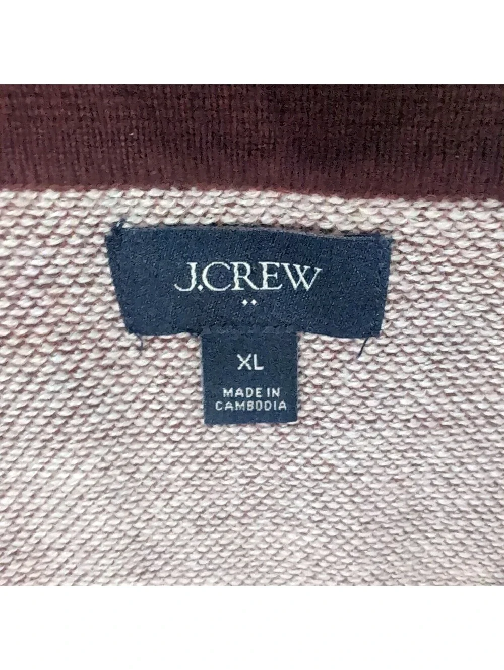 J Crew Mens XL Merino Wool Johnny Collar Polo Sweater Short Sleeve Burgundy Soft
